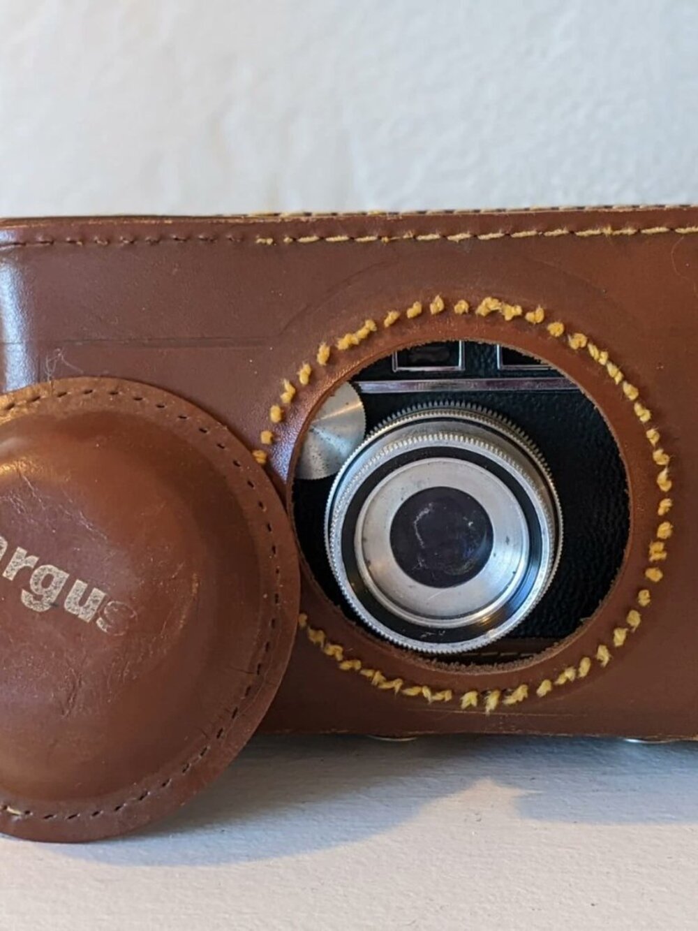Vintage Argus Cintar 50mm lense Camera In Leather Casing-VA6